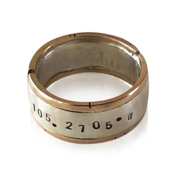 R9 Sterling Silver and 14kt Gold Coordinates Ring – Alison Blair