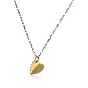 NG5 14kt Gold Origami Heart Necklace